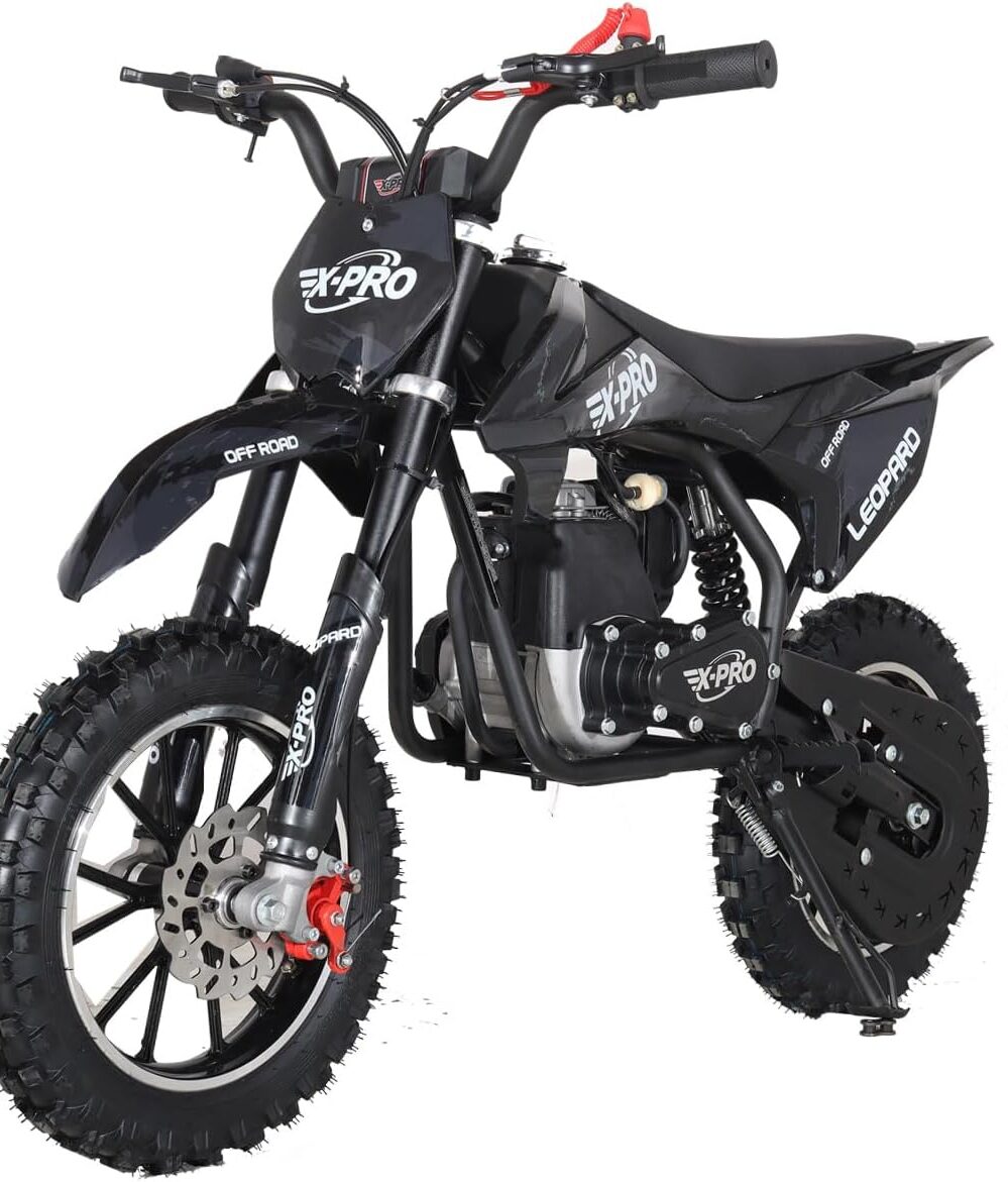 X-PRO Leopard 40 Mini Gas Dirt Bike 4 Stroke Pit Bike 40CC Pit Bike, Pull Start, 10" Wheels!