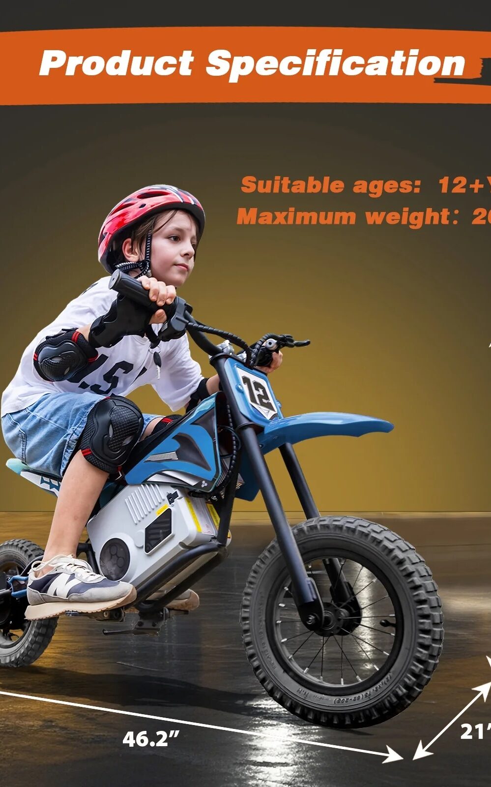 Kerry Yoo C11 36V Electric Dirt Bike for Kids 8-14, 350W Ride on Motorcycle, Electric Motorbike Teens,16 mph, High/Low Speeds-Blue